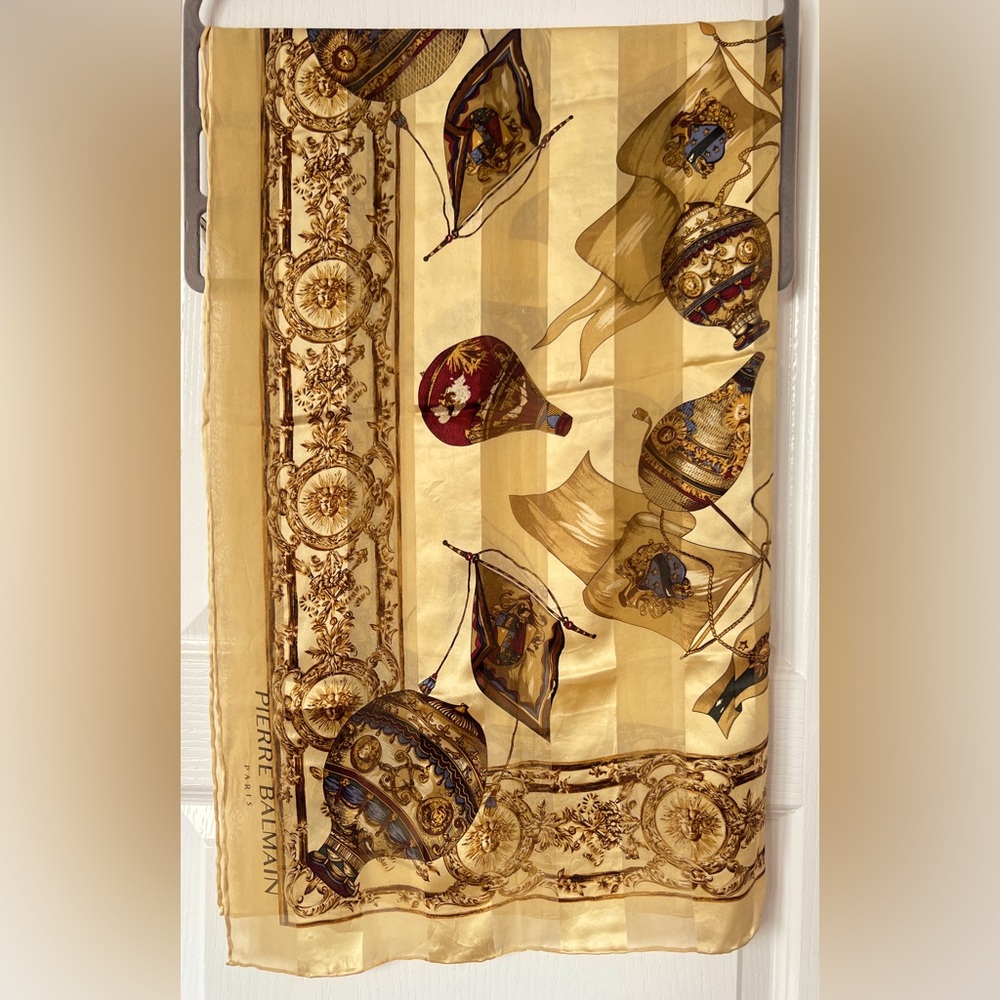 Pierre Balmain Silk Scarf – Vintage Balloon Print